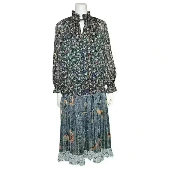 Code X Mode Floral Long Sleeve Chiffon Dress Size XS - Picture 3 of 14